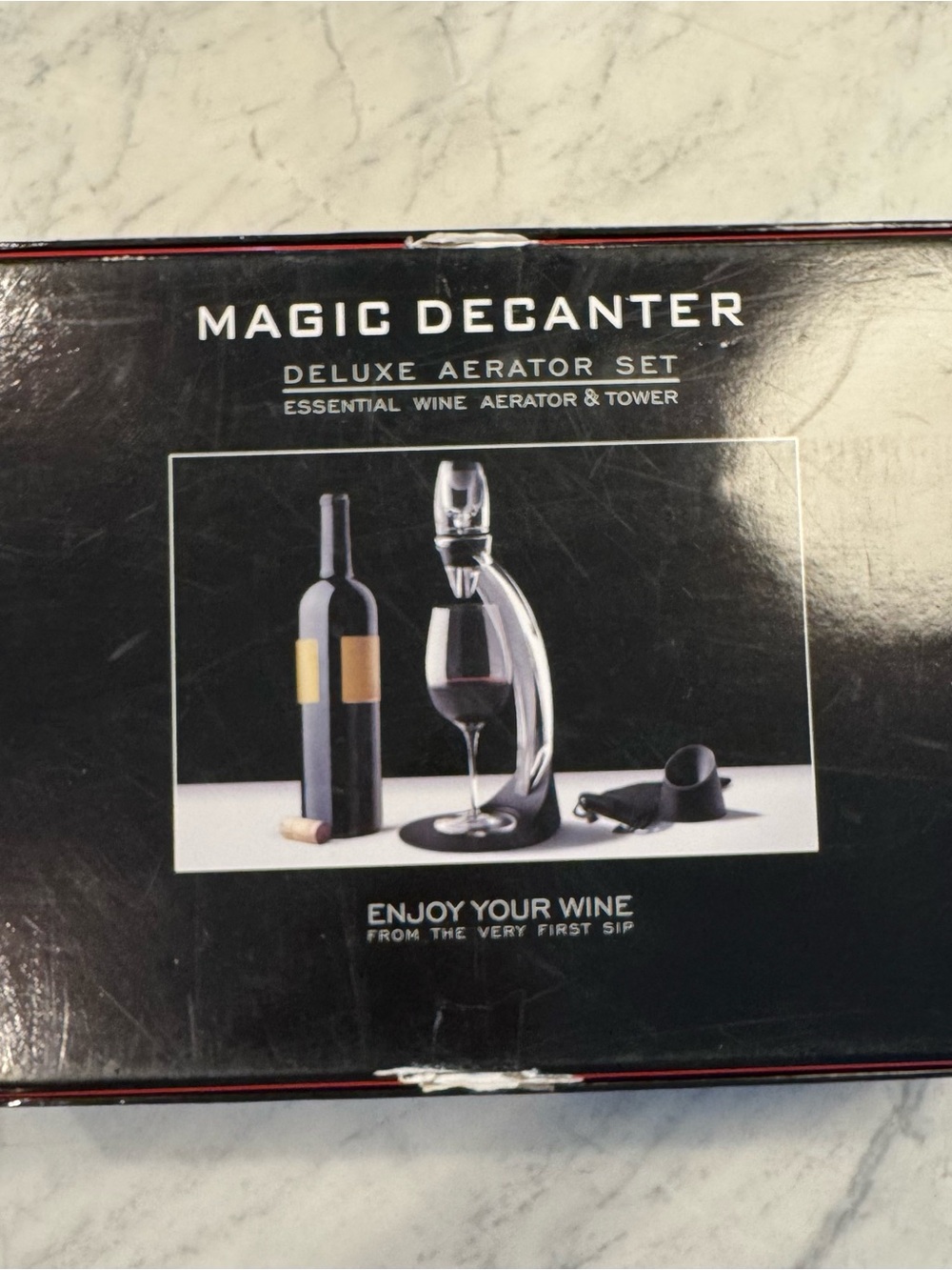 Deluxe Aerator Set - Black Wine Aerator & Tower